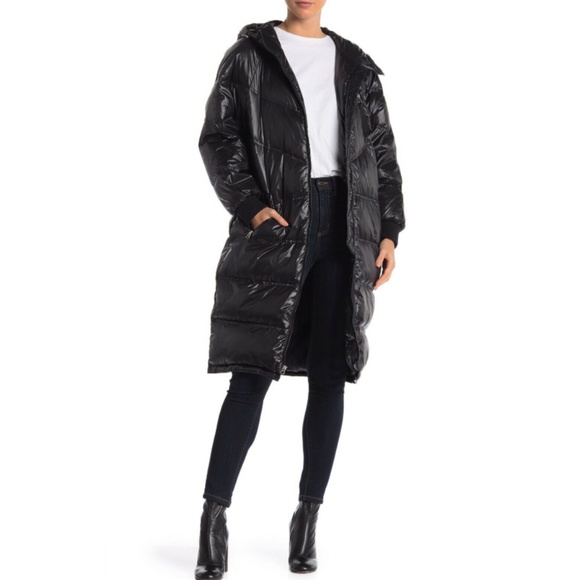 7 For All Mankind Long Hooded Down Coat - Picture 2 of 5